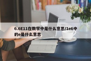 6.6E11在数学中是什么意思/1e6中的e是什么意思